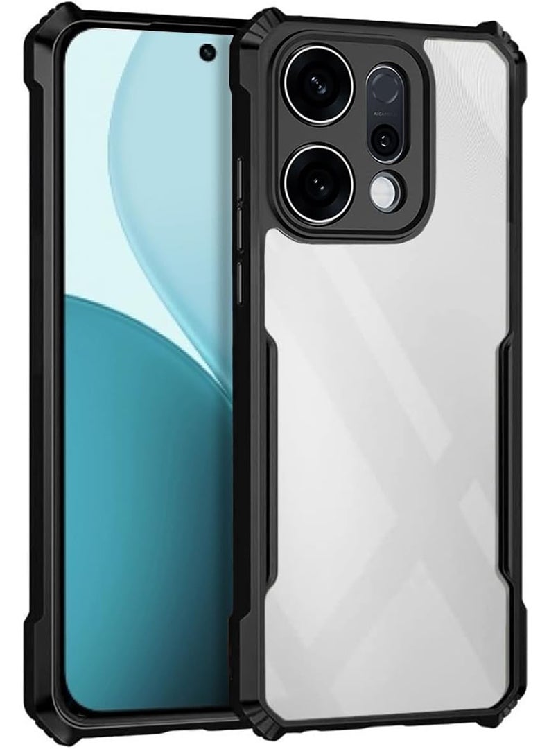 Case Up Case For Oppo Reno 14 Crystal Clear Tactical Back Cover Case With 360 Degree Protection, Shockproof Bumper Protective Phone Cover, Anti-Scratch Hard PC Back (Clear) - Image 1