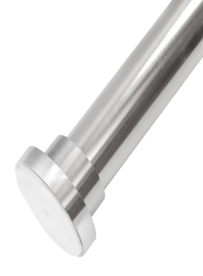 Meriville 1-inch Diameter Metal Spring Tension Rod, Closet Rod, Tension Curtain Rod, Shower Curtain Rod, Adjustable Length 24-inch to 42-inch, Satin Nickel - Image 1