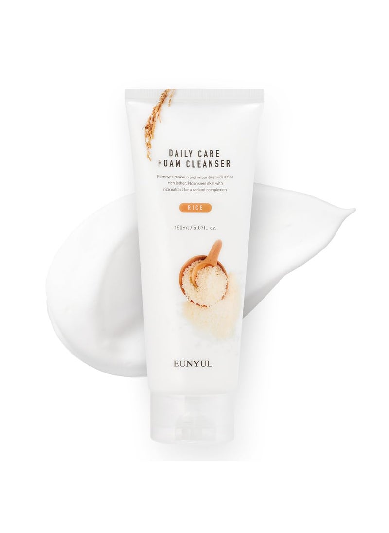 Eunyul EUNYUL Daily Care Rice Foam Cleanser 5.07 fl. oz. / 150ml Korean Skincare Face Wash with Rice water 