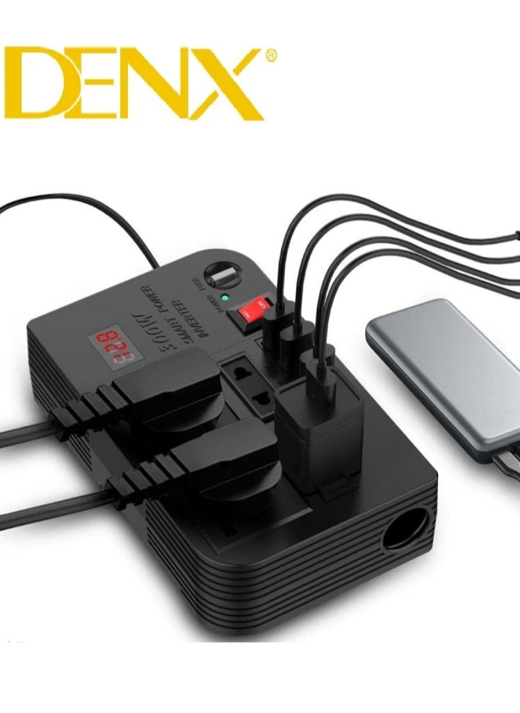 Denx 300W Car Power Inverter 12V To 220V Converter With Digital Display Multi Outlet  - Image 1