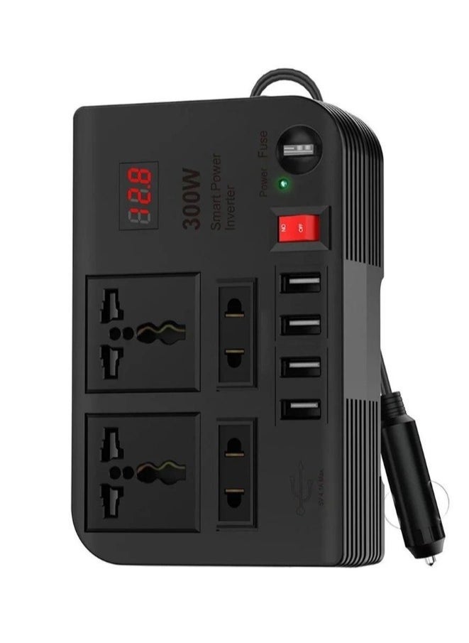 Denx 300W Car Power Inverter 12V To 220V Converter With Digital Display Multi Outlet  - Image 2