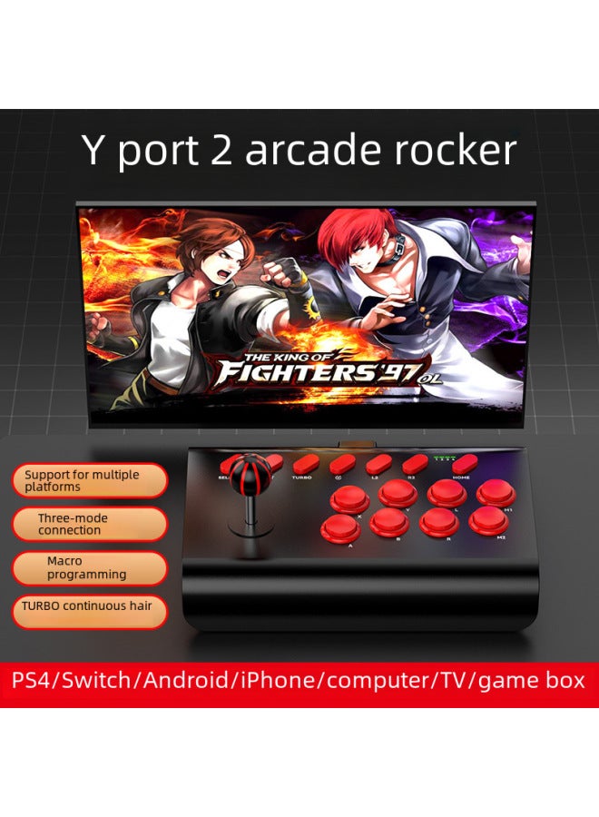 Y02 Large Arcade Style Fighting Game Controller For Ps4 Switch Android Ios Computer Street Fighter Dualshock 4 Gamepad-Product Color:Black  - Image 3