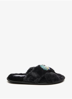 Womens Sequin Embellished Cross Strap Bedroom Slides