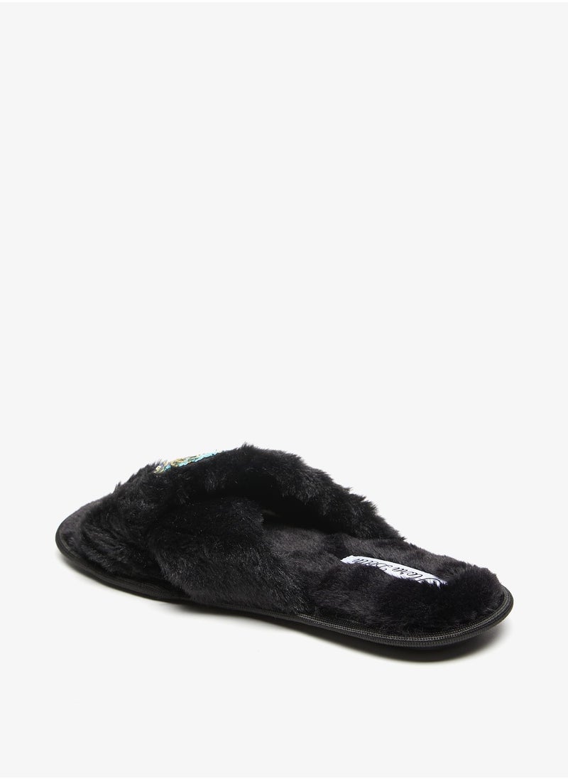 Flora Bella By Shoexpress - Womens Sequin Embellished Cross Strap Bedroom Slides - Image 1