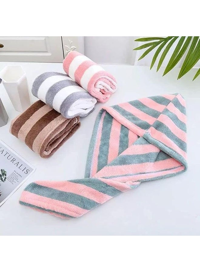 Microfiber Hair Towel for Adults and Women - Super Soft Microfiber Hair Towel with Super Absorbent and Super Absorbent Hair Towel with Button for Long Curly Hair - Multicolor - Image 2