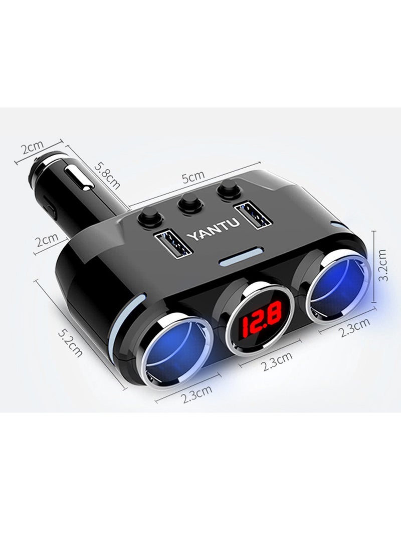 Yantu Cigarette Lighter Adapter, Car Cigarette Lighter USB charge with USB Socket USB Adapter Car charge Multi Socket Extension with Double/Dual Plug/Port & Extension for all Car Devices  - Image 4