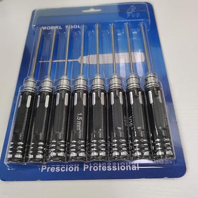 RC TOOL SET, 8 PIECES RC HEXAGONAL SCREWDRIVER SET WITH 3/23.5/64.1/16.0.05, 1.5/2.0/2.5/3.0 MM HEXAGONAL PRECISION SCREWDRIVER, SUITABLE FOR 1/10 1/12 TRAXXAS RC MODEL CAR, HELICOPTER DRONE - Image 3