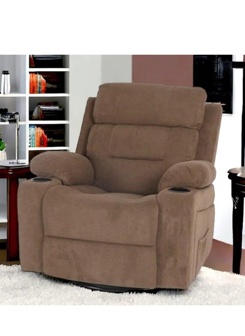 Large Brown Rocking and Swivel Recliner Chair - Comfortable and Luxurious Design