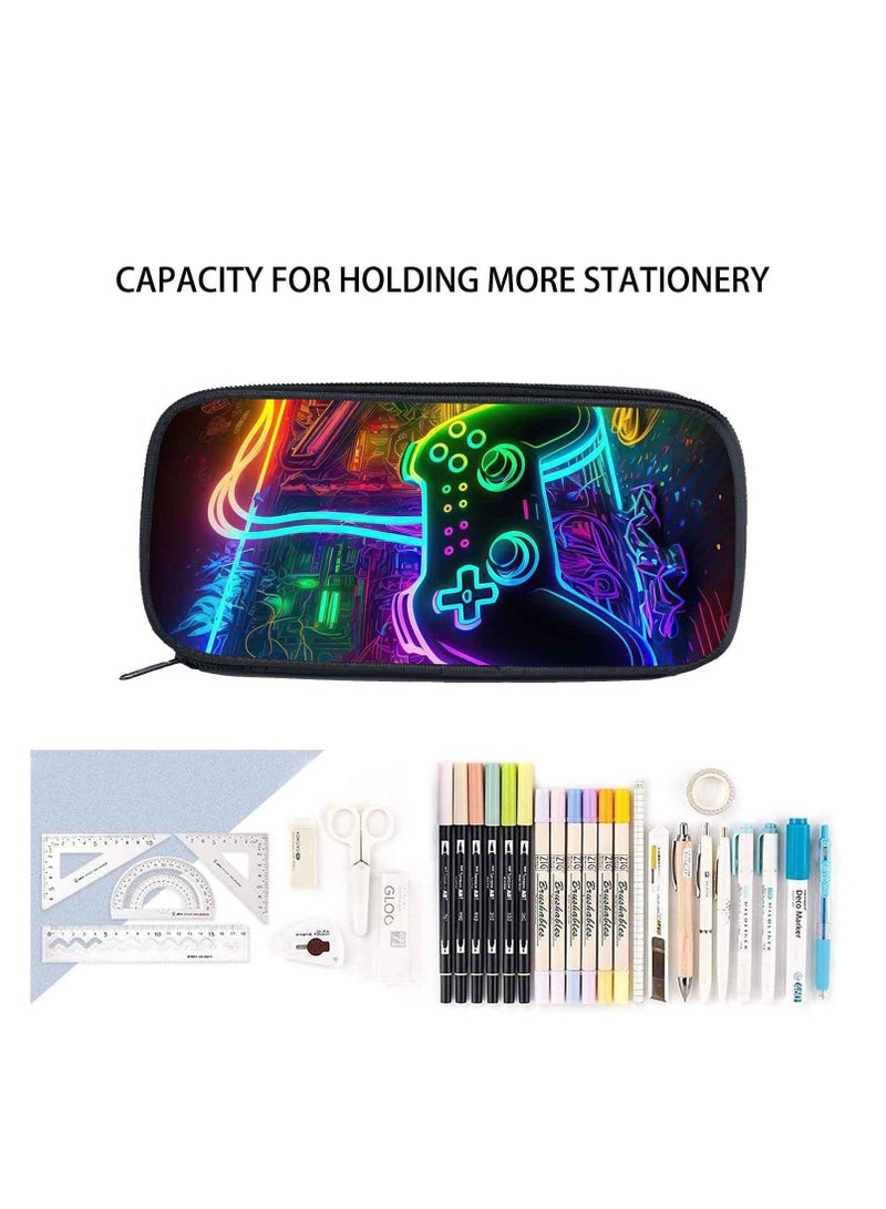SKT Shiketro 3D Printed Game Console Controller Pattern School Bag Cartoon Cute Student Backpack 44*28*13CM+ Lunch Bag 20*20*12.5CM+ Pen Bag 22*11*5CM Three-piece Set - Image 5