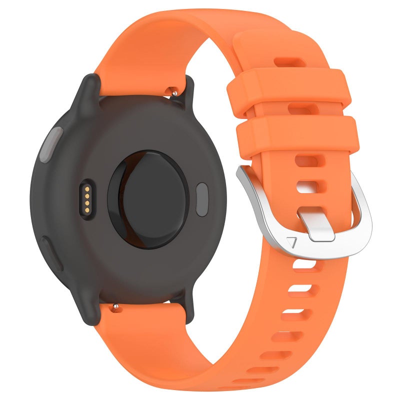 S-TOP For Garmin Venu 4 41mm Liquid Glossy Silver Buckle Silicone Watch Band(Orange) - Image 2