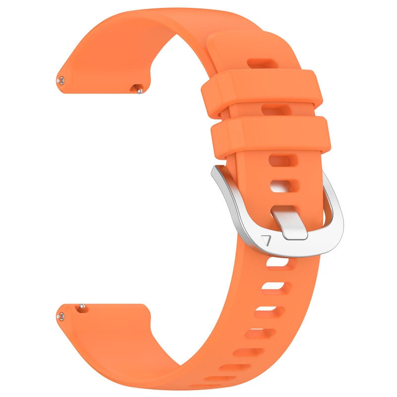 S-TOP For Garmin Venu 4 41mm Liquid Glossy Silver Buckle Silicone Watch Band(Orange) - Image 3