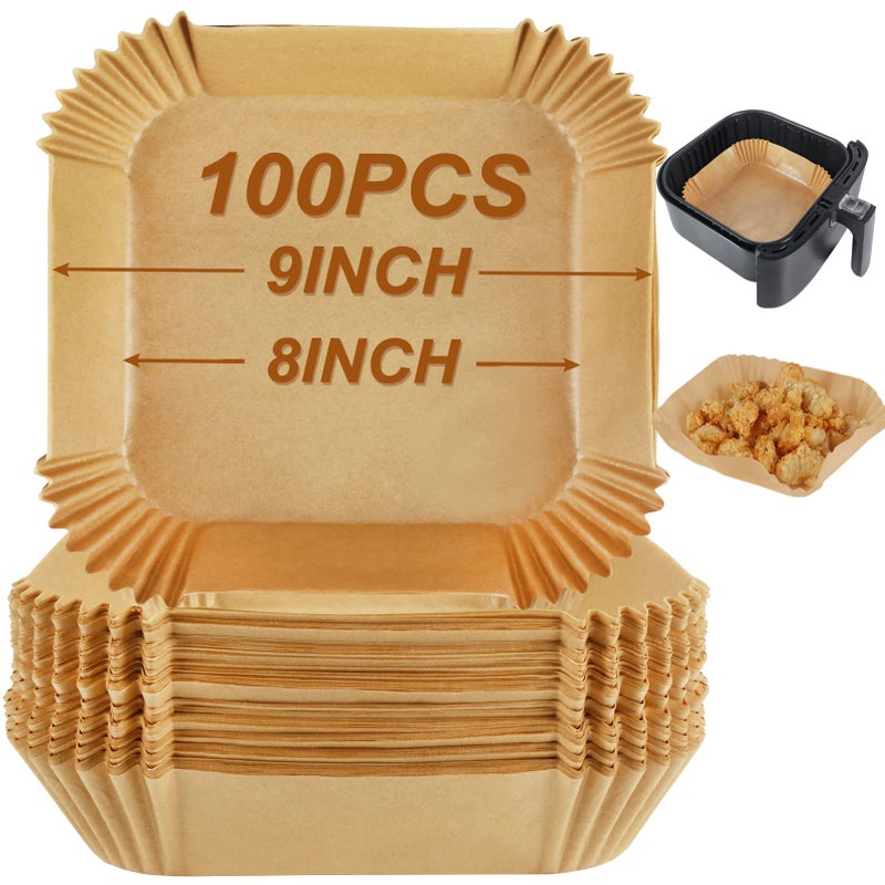 BYKITCHEN 100pcs Air Fryer Paper 79 Inch Large Air Fryer Liner Disposable Airfryer Accessories Parchment Paper for Air Fryer Compatible with COSORI Ninja Tower Salter