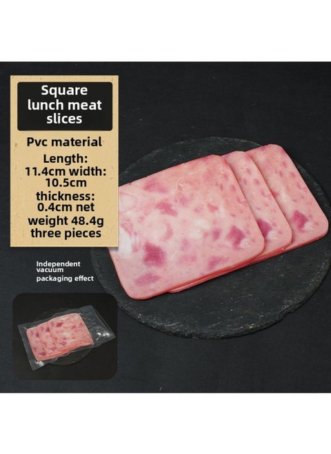 Simulation Sirloin Steak Fake Beef Model And Beef Snowflake Tomahawk Cowboy Bone Roast Piece Luncheon Meat Props Ornaments-Color:Square Lunch Meat Slices 3 Pieces A Bag