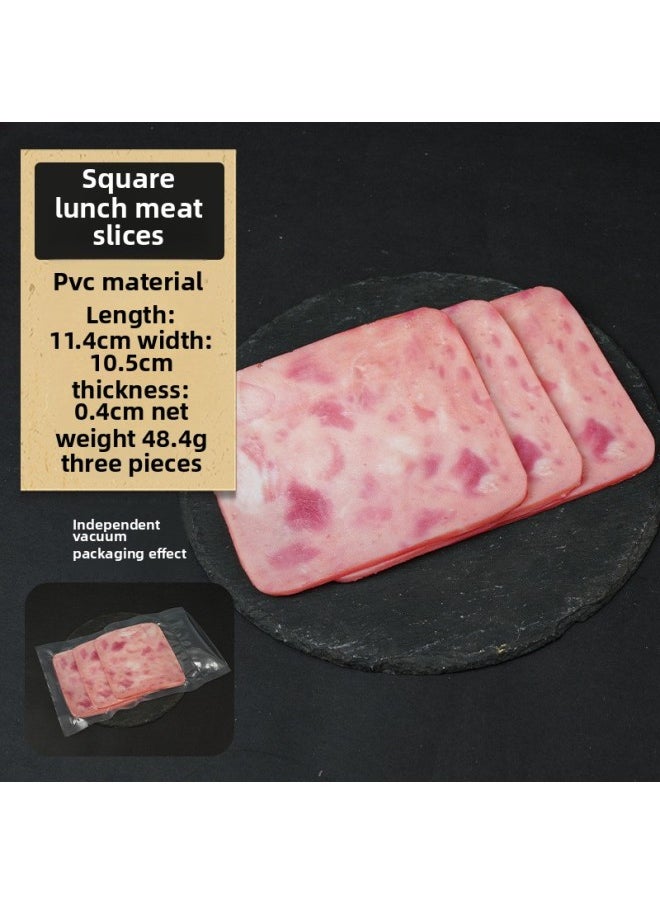 Simulation Sirloin Steak Fake Beef Model And Beef Snowflake Tomahawk Cowboy Bone Roast Piece Luncheon Meat Props Ornaments-Color:Square Lunch Meat Slices 3 Pieces A Bag