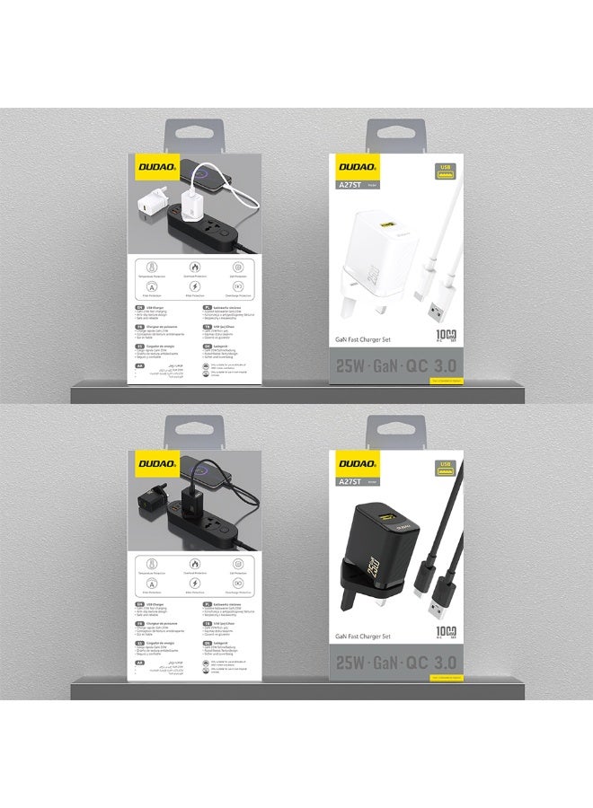 DUDAO A27STUK-B 25W USB A TO TYPEC HOME CHARGER 1.2M - Image 4