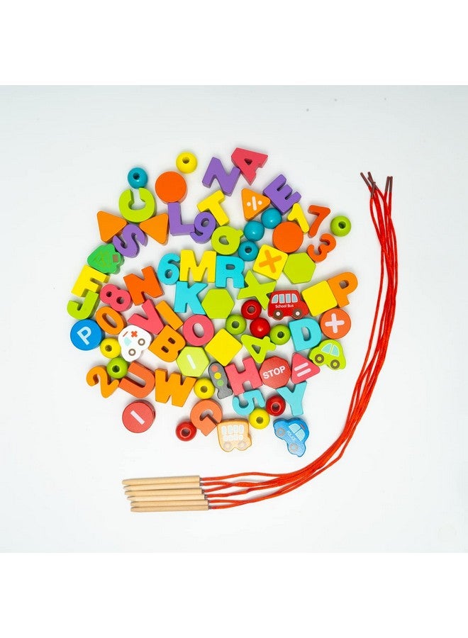 Cubelelo Wooden Beads Threading Lacing Game | DIY Lace & String Beading Kit | Multicolor Beads Rope Sewing Toy for Children Kids Boys Girls | Develops Creativity & Imagination - Image 2