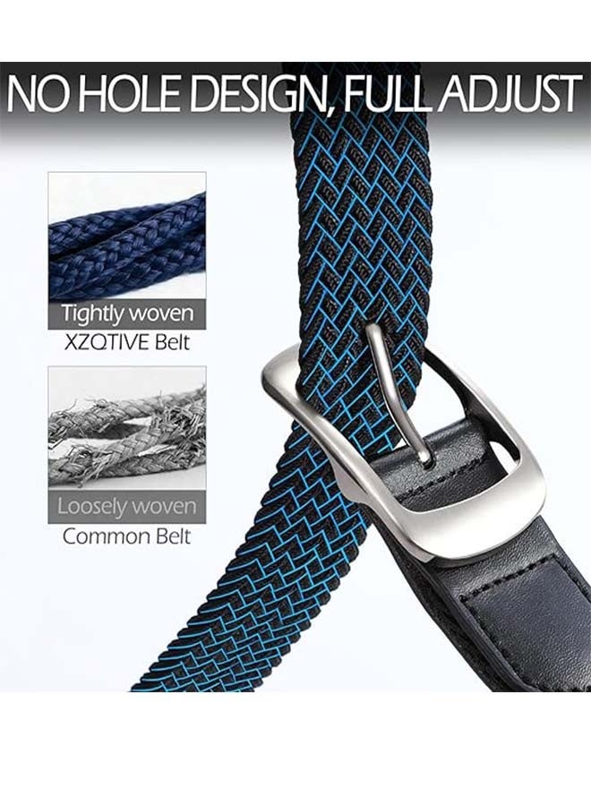 Unisex Woven Elastic Belt, Multi-Color Woven Golf Belt, Elastic Denim Belt (Black). - Image 4