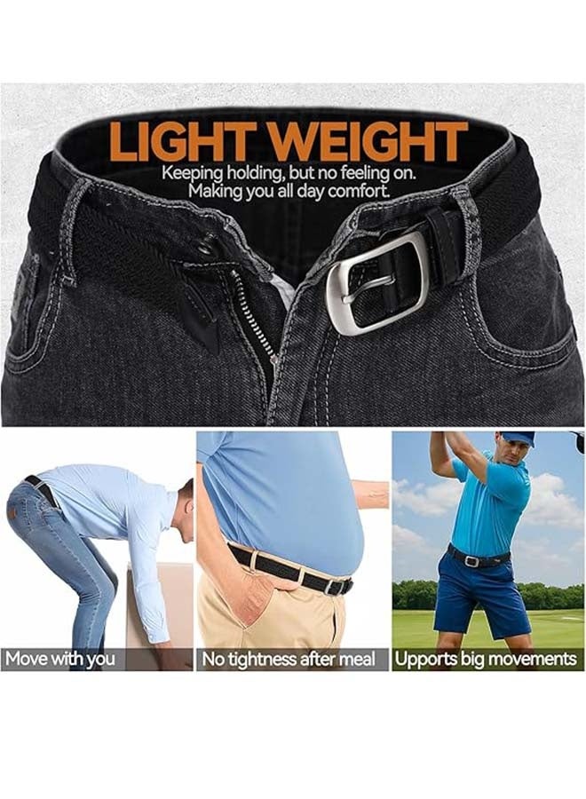 Unisex Woven Elastic Belt, Multi-Color Woven Golf Belt, Elastic Denim Belt (Black). - Image 5