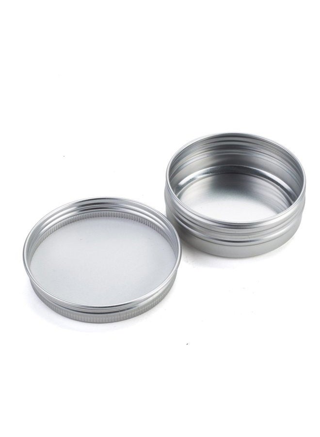 Tosnail 24 Pack 2 oz. Aluminum Round Lip Balm Tin Containers with Screw Thread Lid - Great for Spices, Candies, Tea or Gift Giving  - Image 2