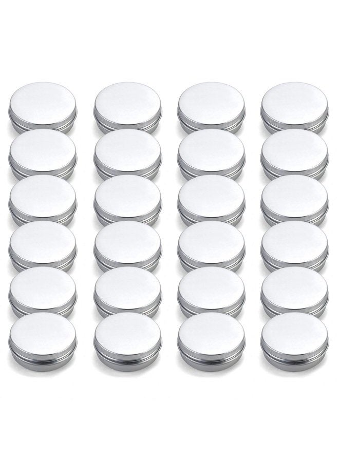 Tosnail 24 Pack 2 oz. Aluminum Round Lip Balm Tin Containers with Screw Thread Lid - Great for Spices, Candies, Tea or Gift Giving  - Image 1