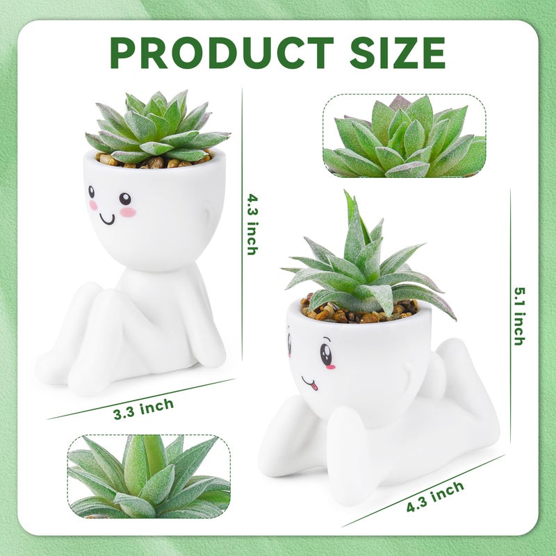 Der Rose 2 Pack Fake Plants Succulents Plants Artificial for Living Room Home Bathroom Office Decor - Image 3