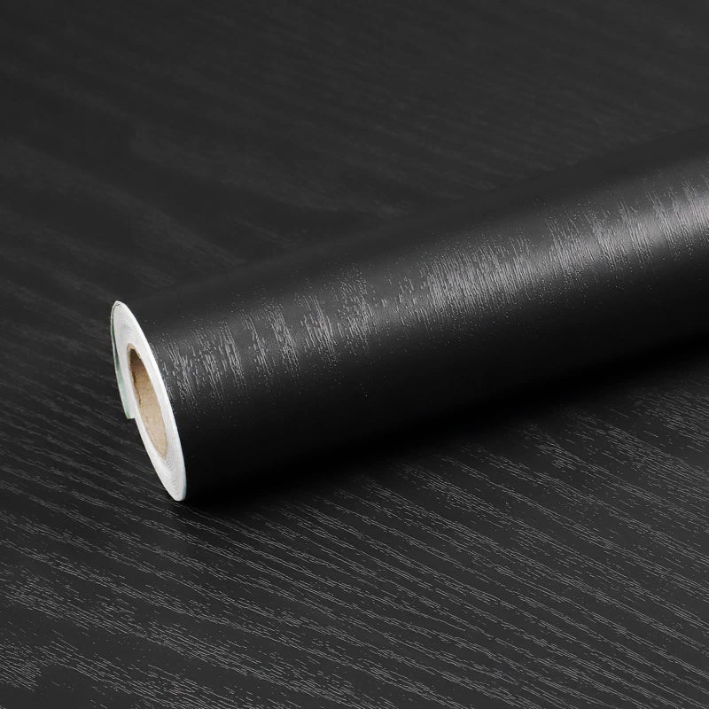 Homease Black Wood Grain Contact Paper 24 x 196 in SelfAdhesive Wallpaper Peel and Stick Removable Decorative Wall Covering Vinyl Film for Shelf Liner Furniture Kitchen Cabinet Countertop Drawer