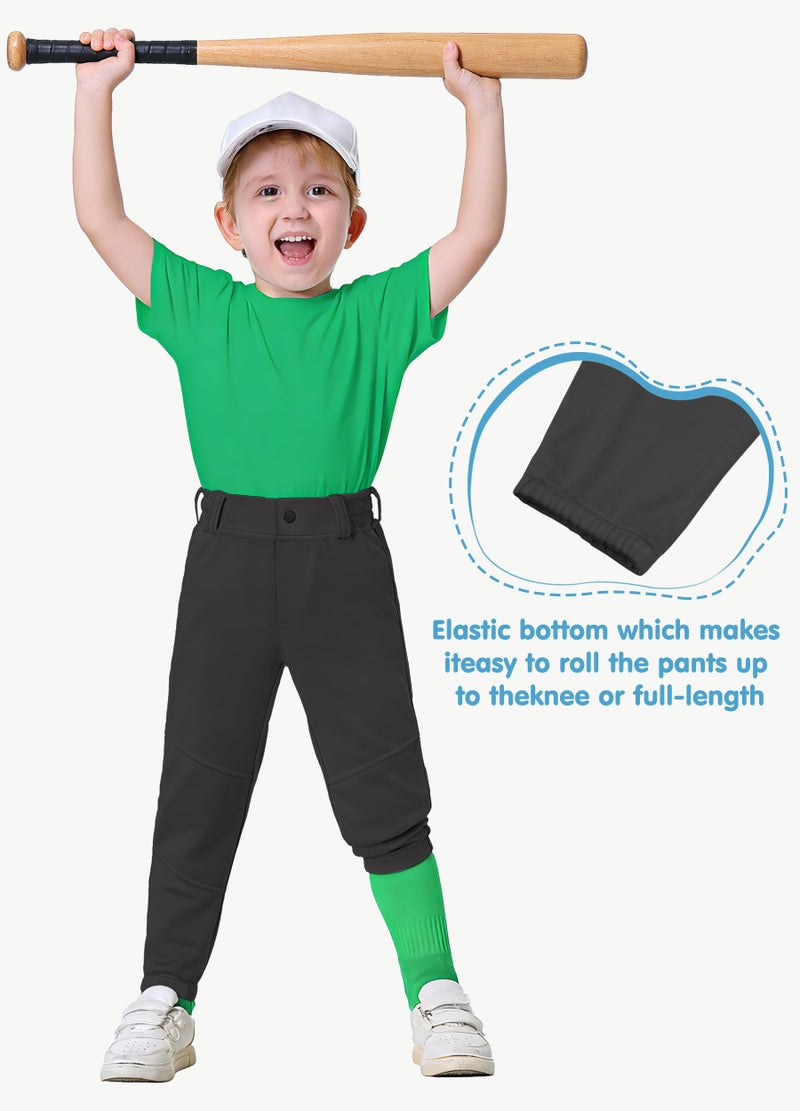 MIVEI 2T-16Y Toddler Youth Boys Baseball Pants - Kids Little Grils Tee Ball Softball Knicker Pants with Belt Loops UPF50+ - Image 5