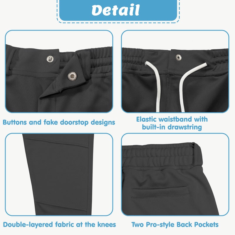 MIVEI 2T-16Y Toddler Youth Boys Baseball Pants - Kids Little Grils Tee Ball Softball Knicker Pants with Belt Loops UPF50+ - Image 3
