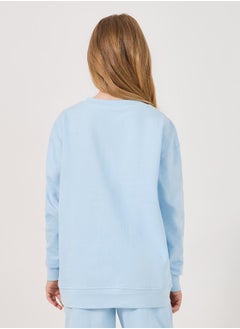 Styli Round Neck Slogan Printed Sweatshirt  - Image 4