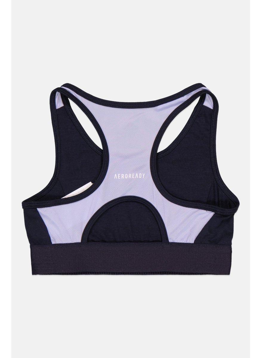 Adidas Kids Girl Sportswear Fit Non-Padded Training Bra, Black Combo  - Image 2