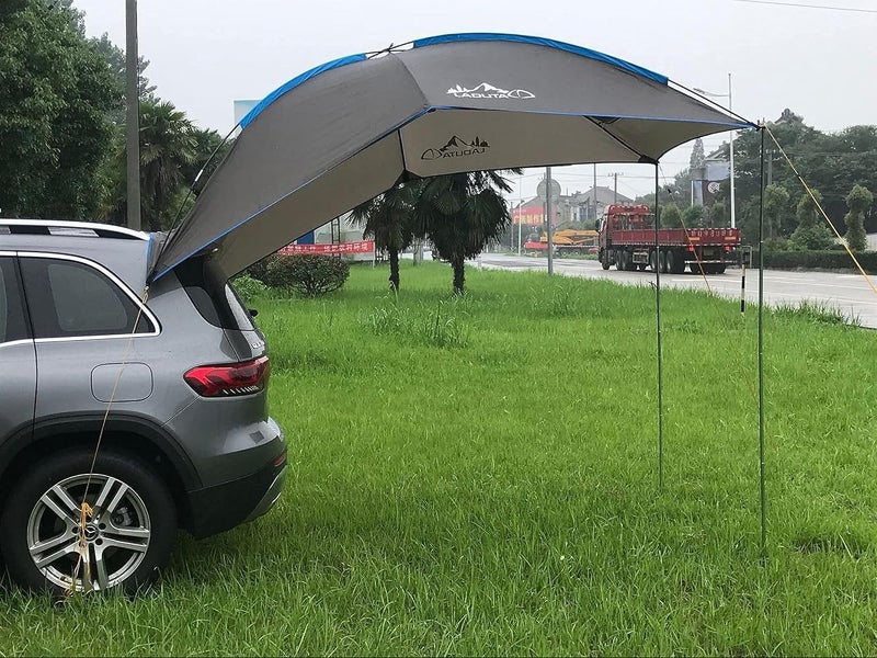 KEAIDO Car Tailgate Tent Awning Pickup Truck Camping Sun Shelter Waterproof Rainfly SUV Minivan Canopy Hatchback Camper Trailer Rooftop (Gray) - Image 2
