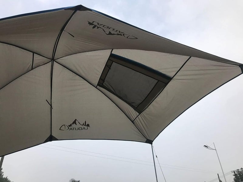 KEAIDO Car Tailgate Tent Awning Pickup Truck Camping Sun Shelter Waterproof Rainfly SUV Minivan Canopy Hatchback Camper Trailer Rooftop (Gray) - Image 3