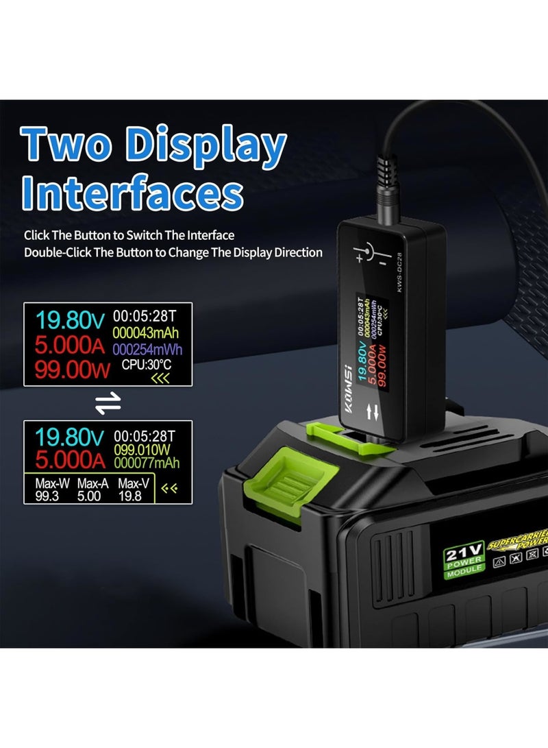 Barakah DC Voltage Current Tester, MakerHawk Digital Ammeter Voltmeter for 4-30V 0-12A Two-Way Measurement, Measures Voltage Current Capacity, Compatible with DC 5.5x2.5/2.1 Port Devices, Compact and Accurate - Image 5