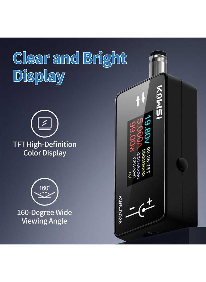 Barakah DC Voltage Current Tester, MakerHawk Digital Ammeter Voltmeter for 4-30V 0-12A Two-Way Measurement, Measures Voltage Current Capacity, Compatible with DC 5.5x2.5/2.1 Port Devices, Compact and Accurate - Image 4