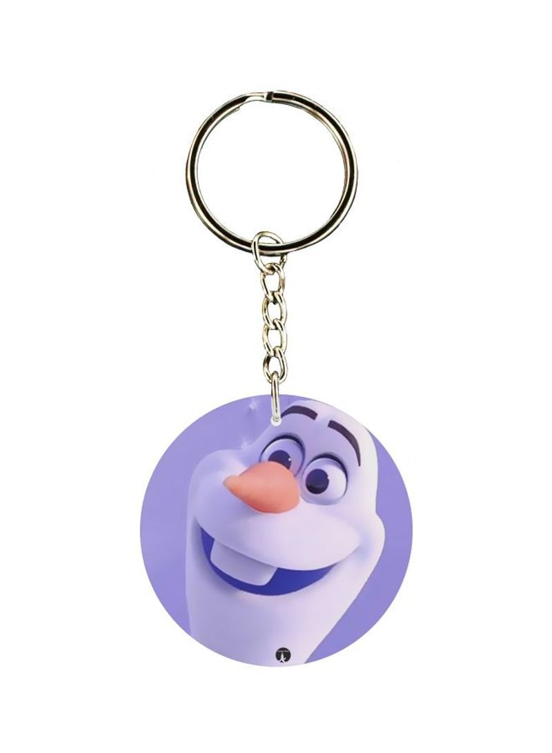 Double Sided Cartoon Face Printed Keychain