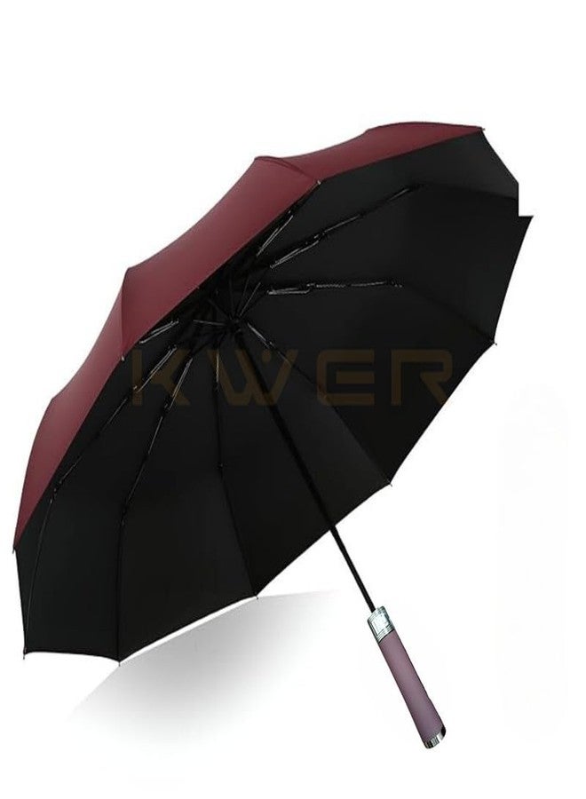 KWER مظلة KWER نيويورك ذاتية الفتح، توفر حماية من الأشعة فوق البنفسجية، مناسبة للجنسين، للاستخدام في المطر، والرياح الموسمية، وأشعة الشمس، ومقاومة للرياح. مظلات أوتوماتيكية للرجال والنساء | غطاء للسفر | موديل 03 أحمر - Image 3