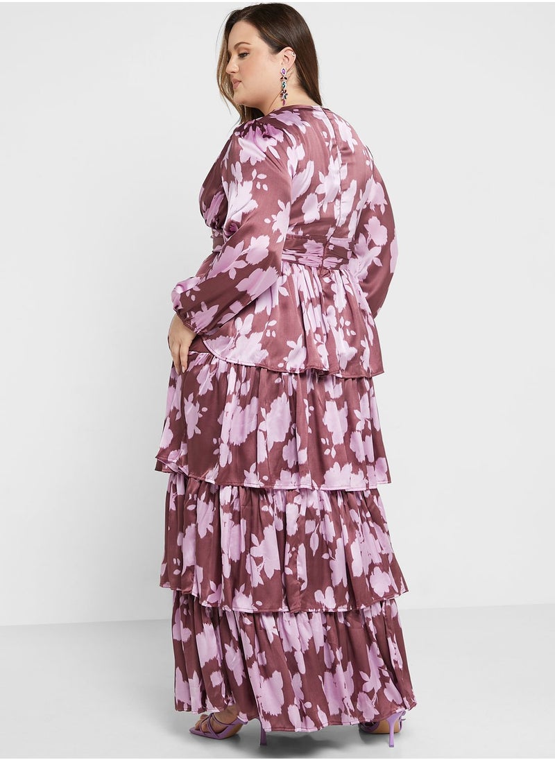 Anaya with Love Curve Floral Print Tiered Dress  - Image 2