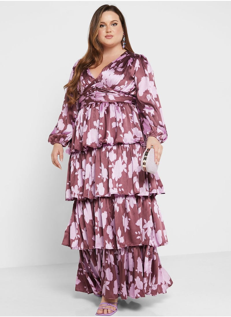 Anaya with Love Curve Floral Print Tiered Dress  - Image 4