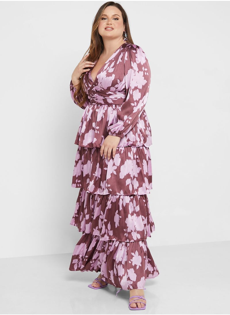 Anaya with Love Curve Floral Print Tiered Dress  - Image 1