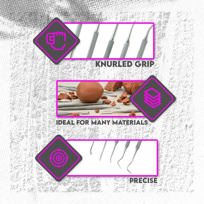 SE 12-Piece Stainless Steel Wax Carvers Set - Versatile Sculpting Tools for Modeling and Shaping - Image 3