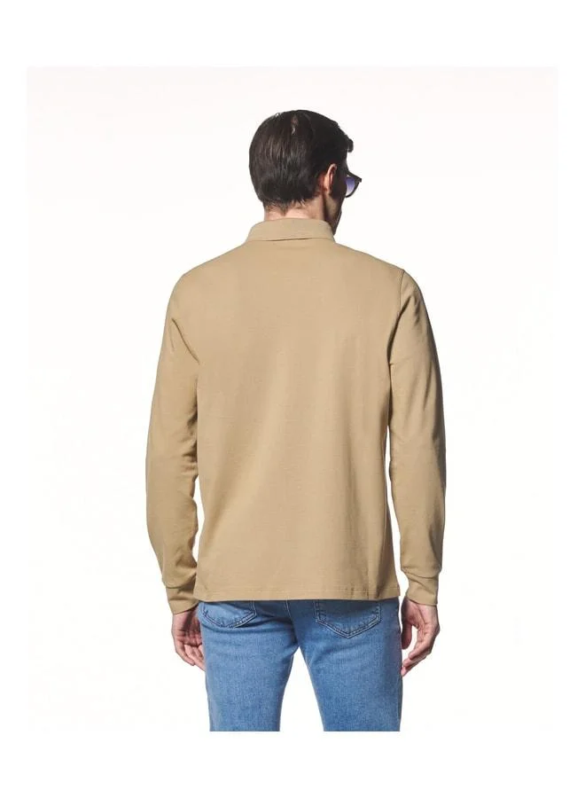Liwali Long Sleeve Polo-Collar T-Shirt.