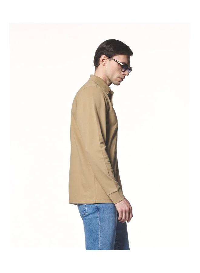 Liwali Long Sleeve Polo-Collar T-Shirt.