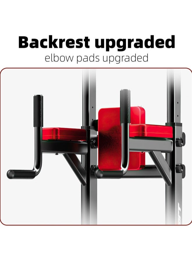 دنزوز محطة Power Tower Up Bar مع Situp Board 6 مستوى مستوى قابلة للتعديل من أجل الصالة الرياضية المنزلية معدات التدريب متعددة الوظائف للانخفاضات في التدريب على القوة. - Image 4