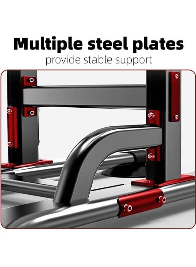دنزوز محطة Power Tower Up Bar مع Situp Board 6 مستوى مستوى قابلة للتعديل من أجل الصالة الرياضية المنزلية معدات التدريب متعددة الوظائف للانخفاضات في التدريب على القوة. - Image 5
