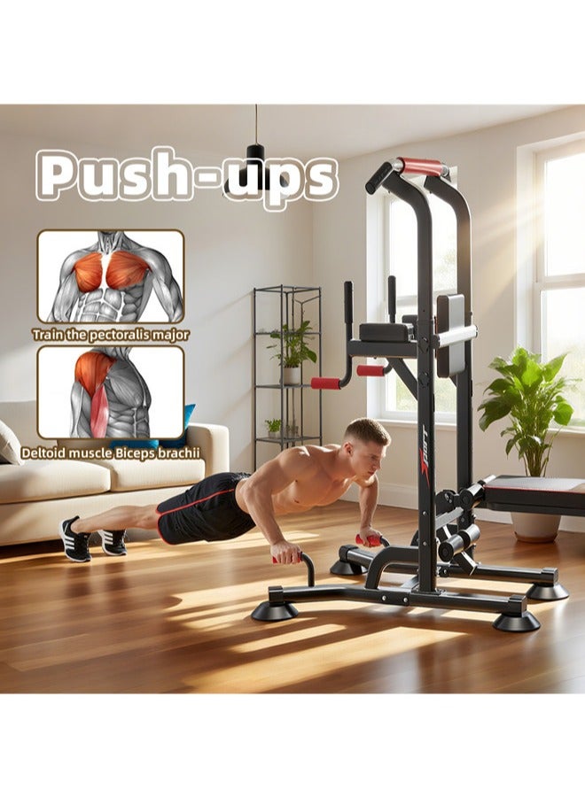 دنزوز محطة Power Tower Up Bar مع Situp Board 6 مستوى مستوى قابلة للتعديل من أجل الصالة الرياضية المنزلية معدات التدريب متعددة الوظائف للانخفاضات في التدريب على القوة. - Image 2