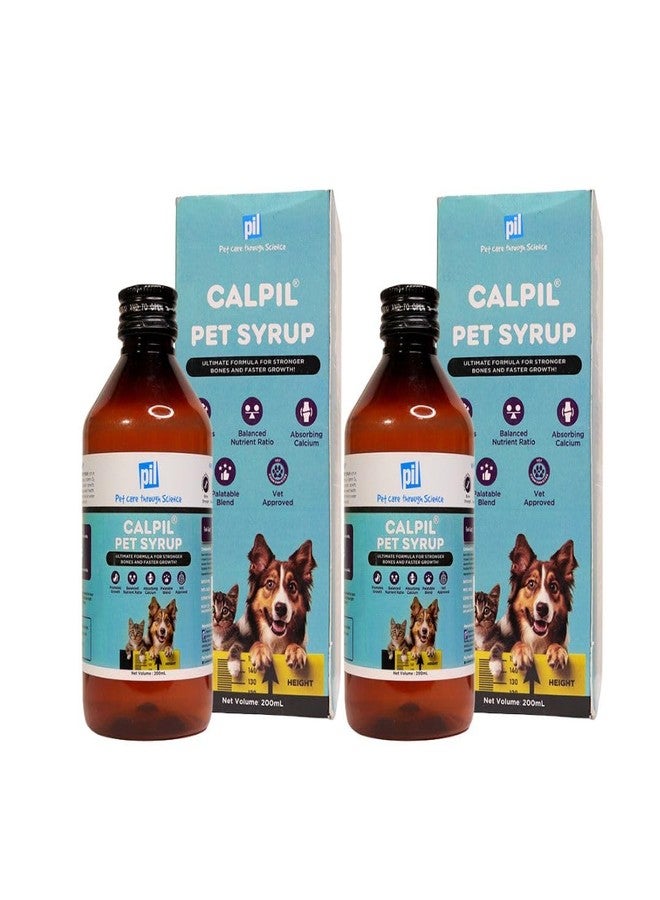 Pil Calpil Pet Syrup for Dogs & Cats | Multivitamin Syrup for Healthy Skin, Stronger Bones & Faster Growth | Nutritional Supplement with Vitamins & Minerals (200ml Each, Pack of 2) - Image 1