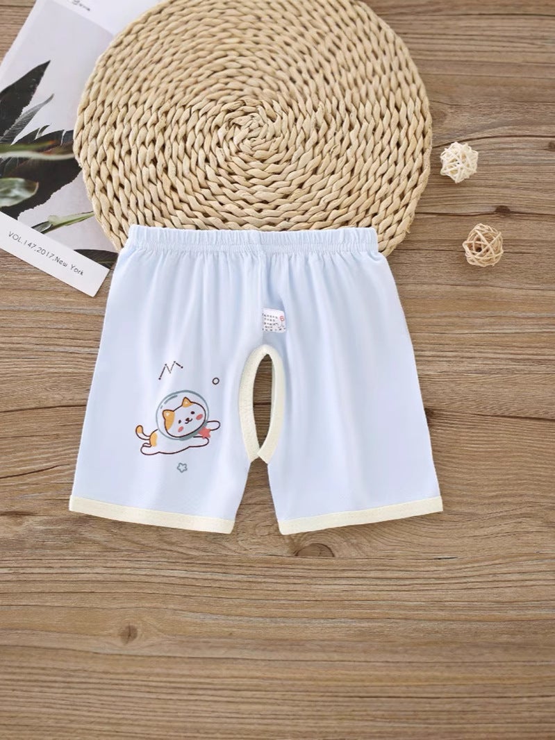 Female Baby Modal Pants 3 Kids Ice Silk Thin Baby Crotch Shorts Summer 0-1 Year Old Boys' Open Pants - Image 5