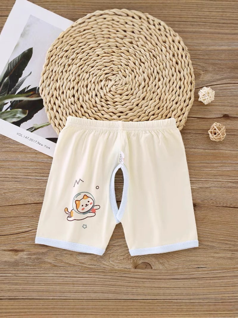 Female Baby Modal Pants 3 Kids Ice Silk Thin Baby Crotch Shorts Summer 0-1 Year Old Boys' Open Pants - Image 3