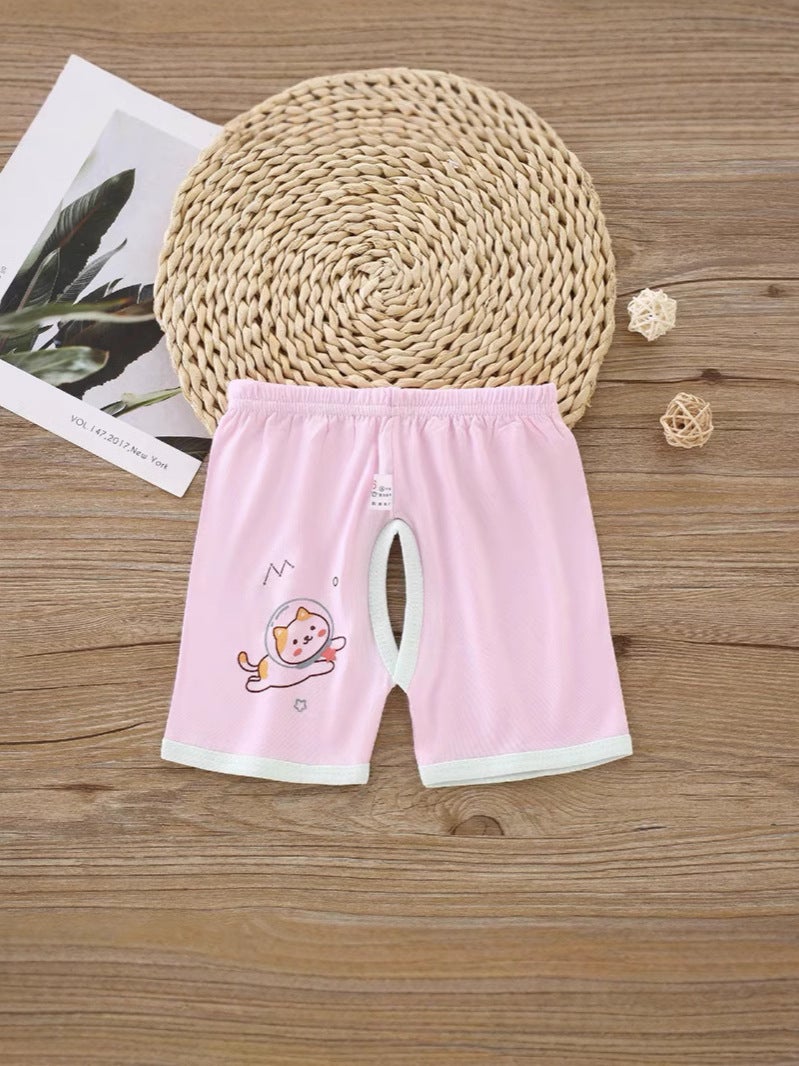 Female Baby Modal Pants 3 Kids Ice Silk Thin Baby Crotch Shorts Summer 0-1 Year Old Boys' Open Pants - Image 4