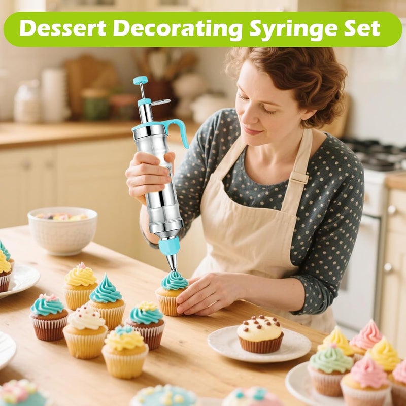 Suuker Dessert Decorating Syringe Set, Frosting Piping Kit Stainless Steels Cake Decorating Tools with 54 Piping Tips, 9 Silicone Baking Cups, Cupcake Decorating Kit - Image 2